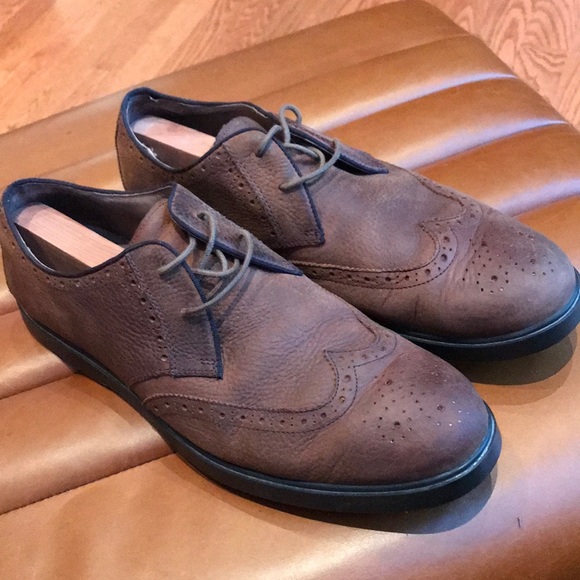 POLO RALPH LAUREN OXFORD LACEUP SHOES IN BEAUTIFUL NATURAL LEATHER MENS SIZE 13 - Picture 1 of 7